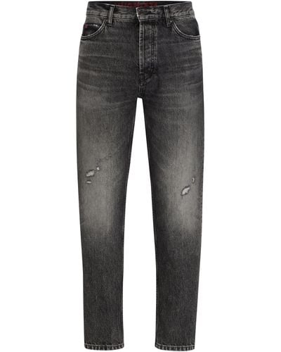 HUGO 5-Pocket- Tapered-Fit Jeans - Grau