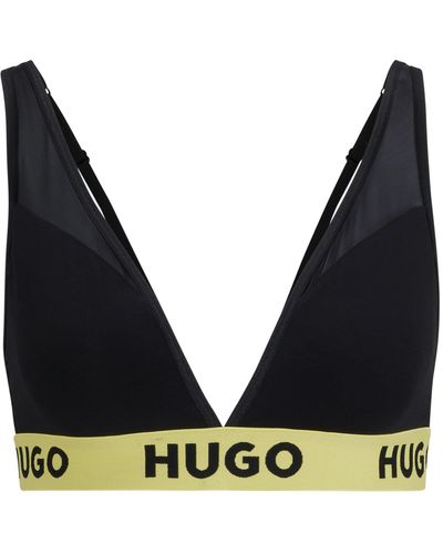 HUGO Triangel-BH aus Stretch-Modal mit Logo-Band - Schwarz