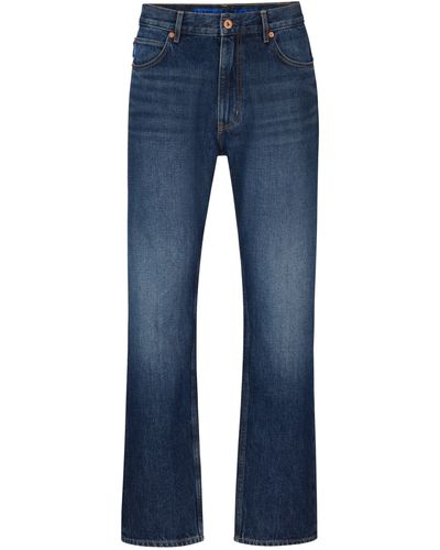 HUGO Regular-fit Jeans Van Marineblauw Stonewashed Denim