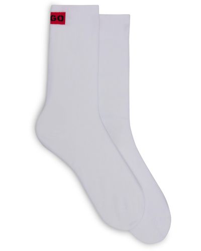 HUGO Set Van Twee Paar Sokken In Een Normale Lengte Met Logodetail - Wit