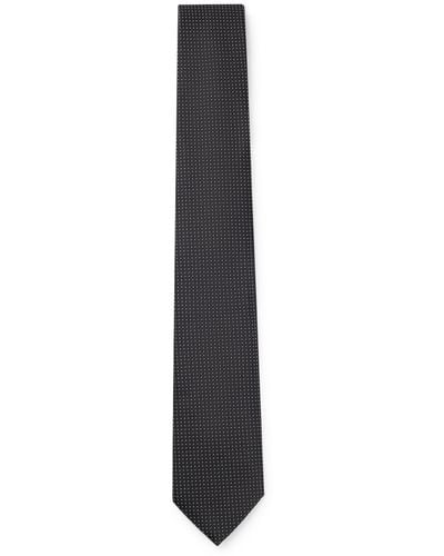 BOSS Krawatte aus Seiden-Jacquard mit feinem Muster - Weiß