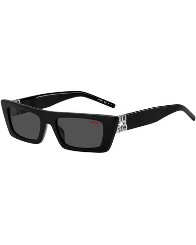 HUGO Black-acetate Sunglasses With 3d Monogram Women's Eyewear