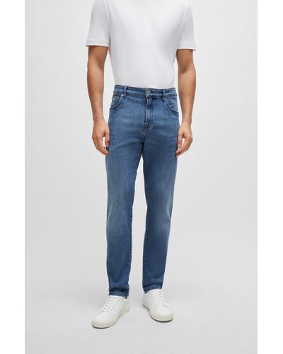 BOSS Regular-fit Jeans In Blue Comfort-stretch Denim