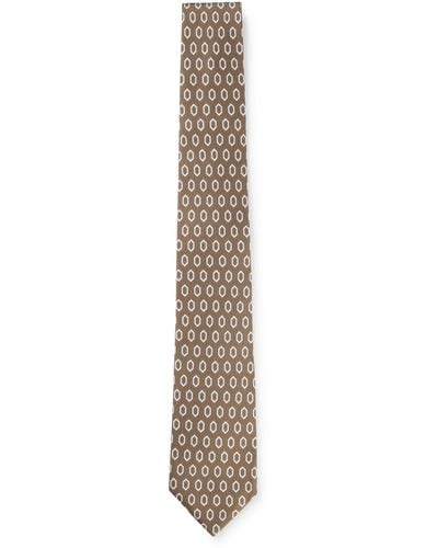 BOSS Krawatte aus Seide mit Digital-Print - Weiß