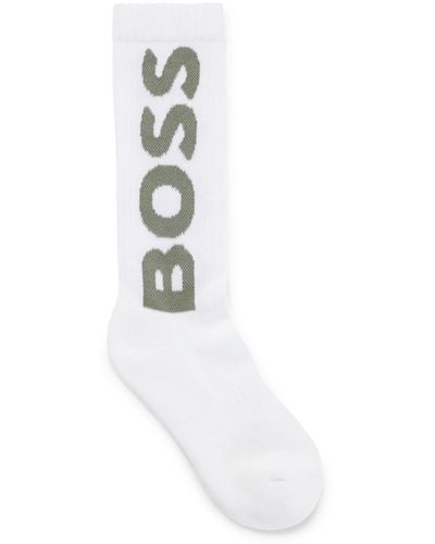BOSS Quarter-length Socks With Contrast Logo - White