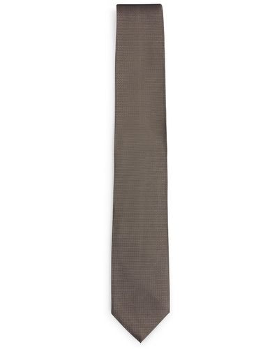 BOSS Silk-jacquard Tie With Micro Pattern - Green