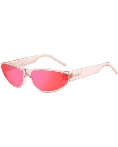 HUGO Occhiali da sole in acetato rosa con lenti tono su tono
