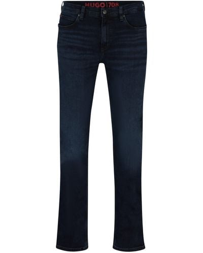 HUGO Slim-fit Jeans Van Blauw-zwart Stretchdenim
