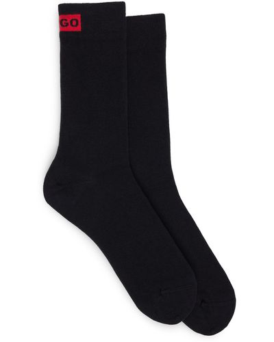 HUGO Set Van Twee Paar Sokken In Een Normale Lengte Met Logodetail - Zwart