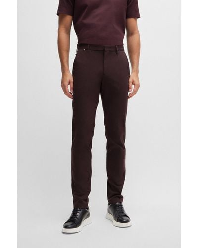 BOSS Slim-fit Trousers In A Cotton Blend - Black