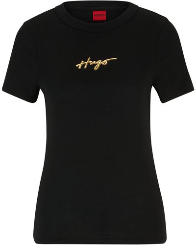 HUGO T-Shirt CLASSIC TEE_4 Regular Fit - Schwarz