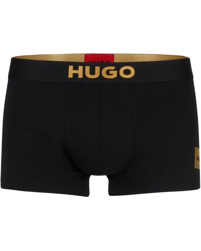 HUGO Geschenk-Set mit Socken und Boxershorts aus Stretch-Baumwolle mit Metallic-Logo - Schwarz