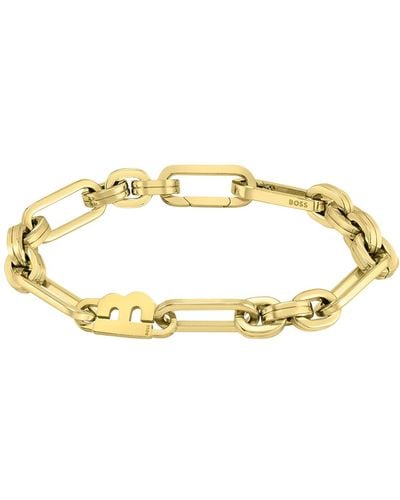 BOSS Gold-tone Link Bracelet With 'b' Element - Metallic