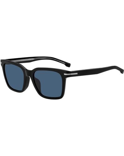 BOSS Black-acetate Sunglasses With Signature Silver-tone Detail - Blue