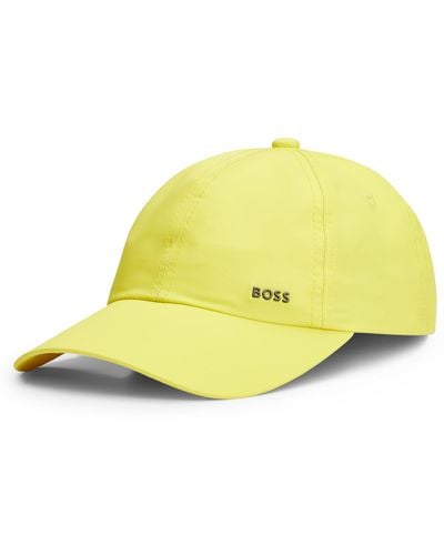 BOSS Water-repellent Six-panel Cap With Metal Logo - Yellow