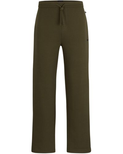 BOSS Pyjama-Hose aus Baumwoll-Mix mit Logo-Stickerei - Grün