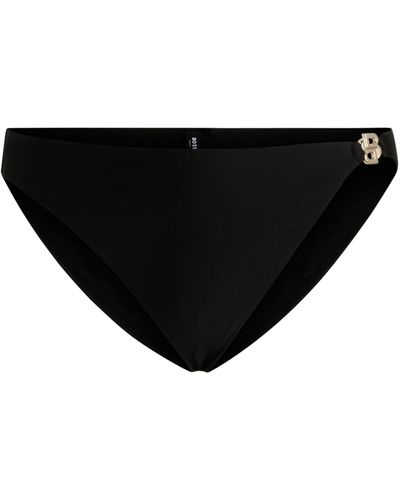 BOSS Bikinihose mit durchgehendem Innenfutter und Double-B-Monogramm - Schwarz