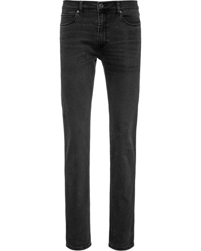 HUGO Schwarze Slim-Fit Jeans aus bequemem Stretch-Denim