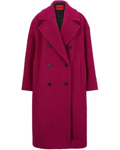 HUGO Oversized Mantel aus Woll-Mix - Rot