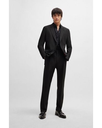 HUGO Regular-fit Suit In Performance-stretch Cloth - Black