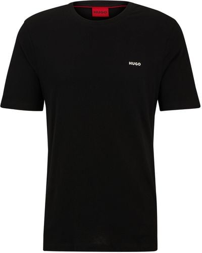 HUGO Übergroßes T -Shirt mit Logo - Schwarz