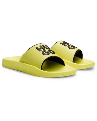 HUGO Slides With Logo-branded Straps - Yellow