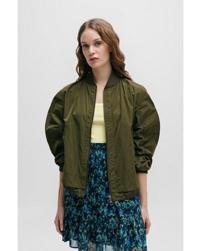 BOSS Water-repellent Jacket In A Relaxed Fit - Green