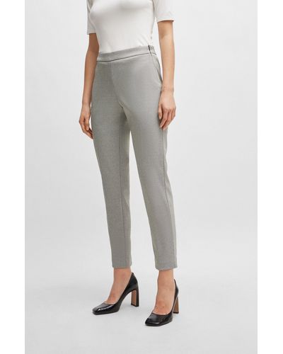 BOSS Regular-fit High-waisted Pants With Tapered Leg - Multicolor
