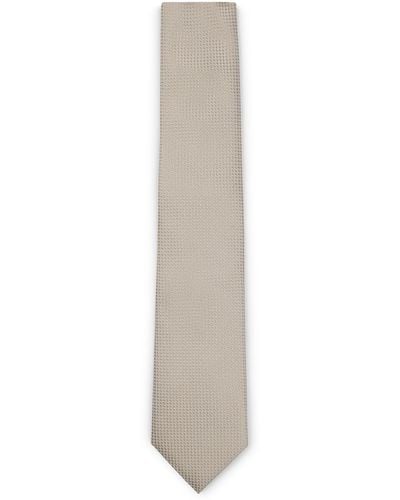 BOSS Pochette de costume et cravate en soie mélangée - Blanc