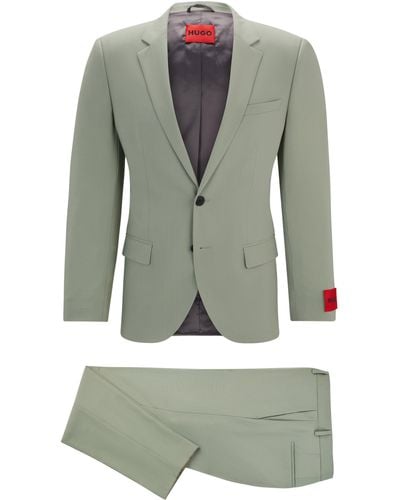 HUGO Slim-Fit Anzug aus funktionalem Stretch-Gewebe - Grün