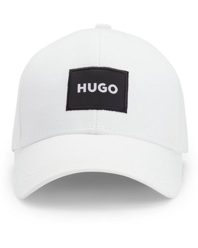 HUGO Cap aus Baumwoll-Twill mit Logo-Label - Weiß