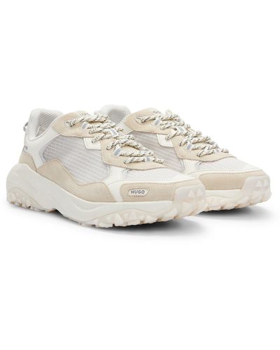 HUGO Mixed-material Trainers With Contrast Details - White