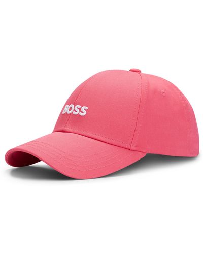 BOSS Cotton-twill Six-panel Cap With Embroidered Logo - Pink