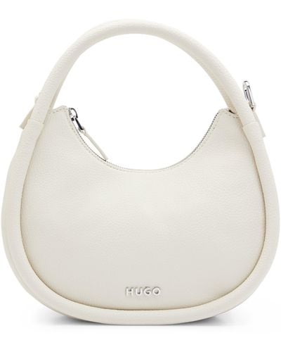 HUGO Crossbodytas Van Imitatieleer Met Logoletters - Wit