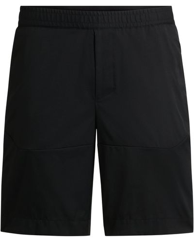 BOSS Slim-Fit Shorts aus wasserabweisendem Twill - Schwarz