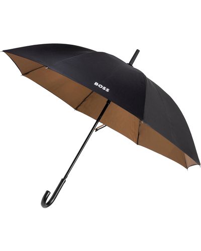 BOSS Urbaner Regenschirm mit zweifarbigem Schirm - Schwarz