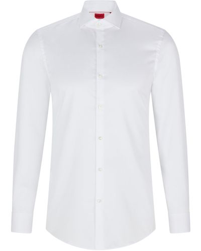 BOSS by HUGO BOSS Gemakkelijk Te Strijken Slim-fit Overhemd Van Katoenen Twill - Wit