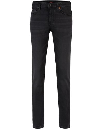 BOSS Slim-fit Jeans Van Zwart Superstretchdenim