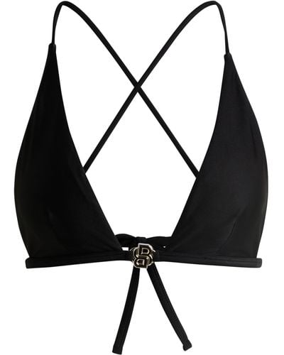 BOSS Triangle Bikini Top With Double B Monogram - Black