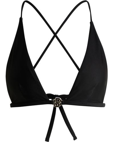 BOSS Haut de bikini triangle à double B - Noir