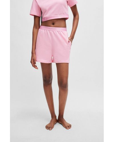 HUGO Shorts With Logo Waistband - Pink