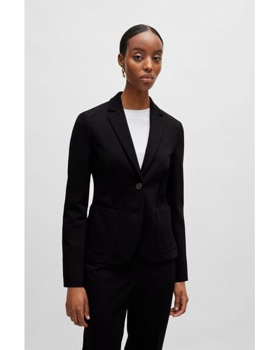 BOSS Extra-slim-fit Jacket In Stretch Fabric - Black