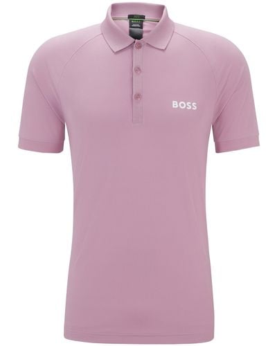 BOSS X Matteo Berrettini Waffle-fabric Polo Shirt - Pink
