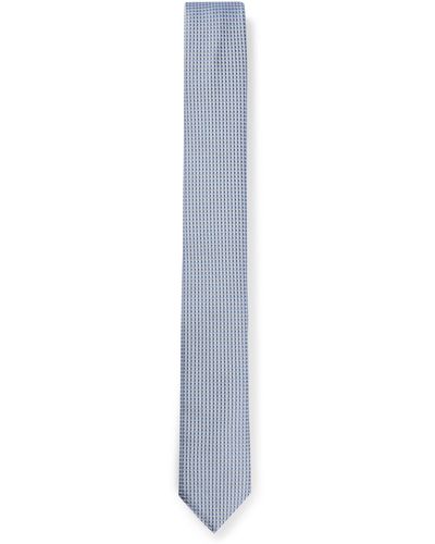 HUGO Krawatte aus Seiden-Mix mit Jacquard-Muster - Weiß