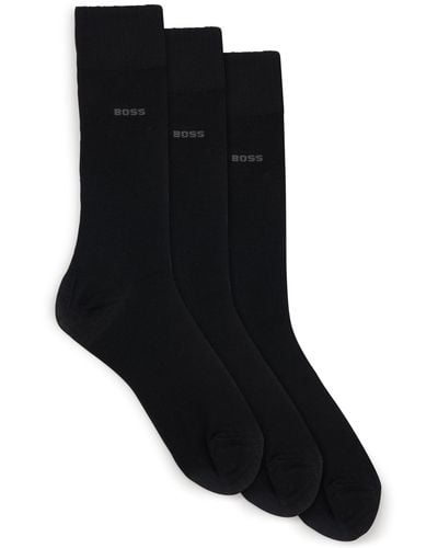 BOSS Set Van Drie Paar Sokken Met Normale Lengte Van Stretchmateriaal - Zwart