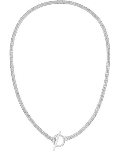 BOSS Halskette aus Edelstahl mit Logo-Gravur am Ring - Weiß