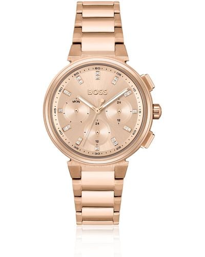 BOSS Gold-tone Watch With Tonal Dial - Natural