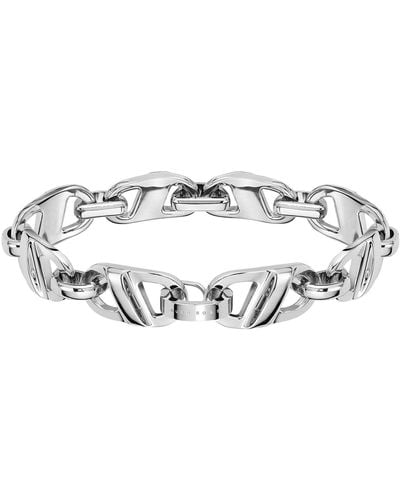 BOSS Chain-link Bracelet In Polished Stainless Steel - Metallic