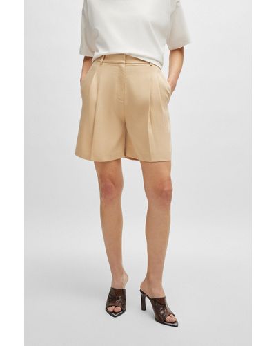 HUGO Shorts de pinzas relaxed fit con pernera ancha - Neutro