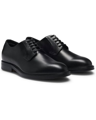 BOSS Dressletic Leather Derby Shoes - Black